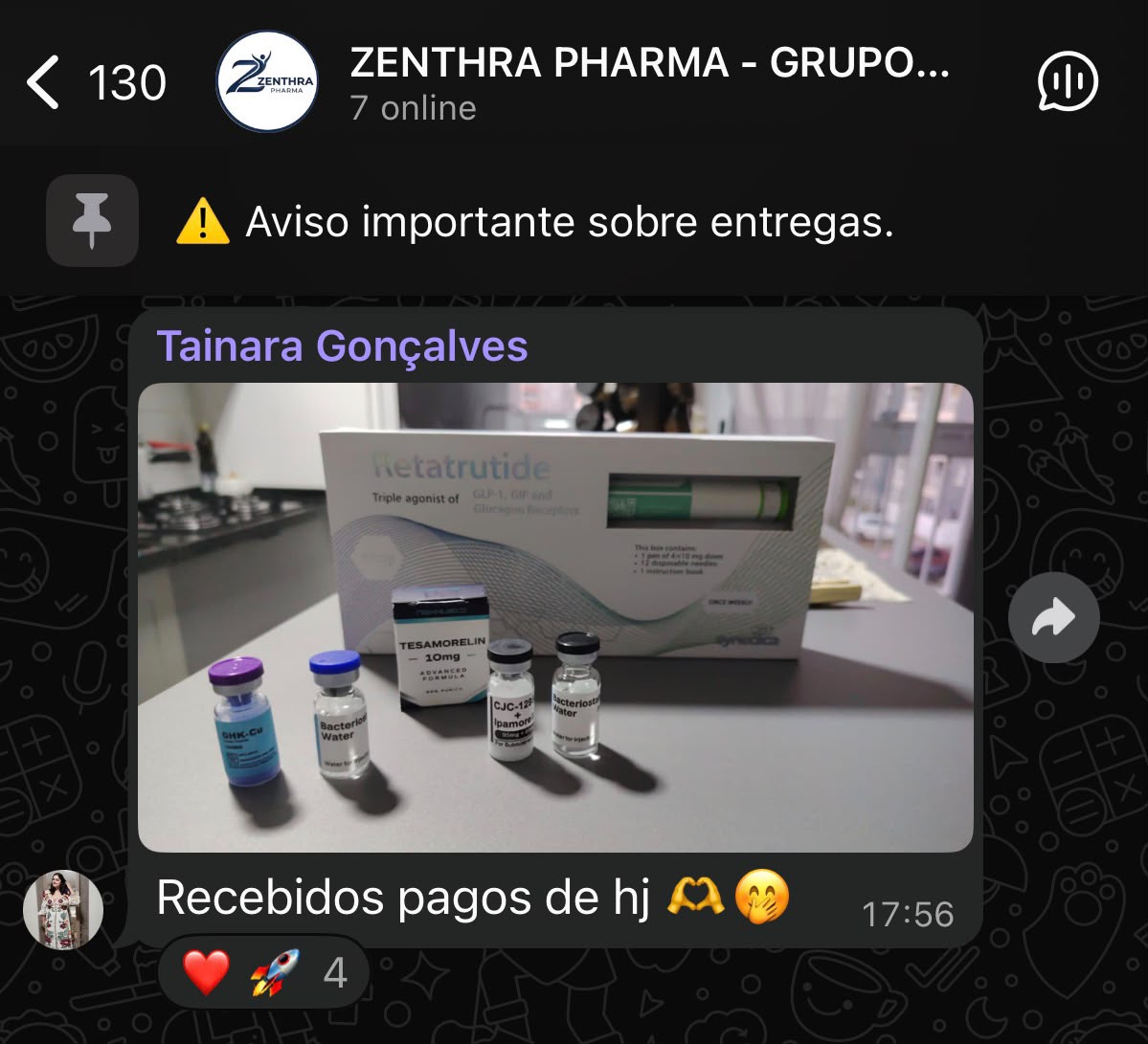 Print real de depoimento de cliente Zenthra no WhatsApp